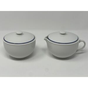 Crate & Barrel Epoch Blue Line Sugar Creamer Japan Kathleen Wills Discontinued